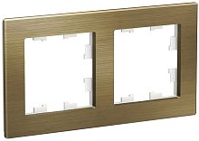 Рамка универсальная Systeme Electric AtlasDesign Nature 2-м. металл латунь картинка